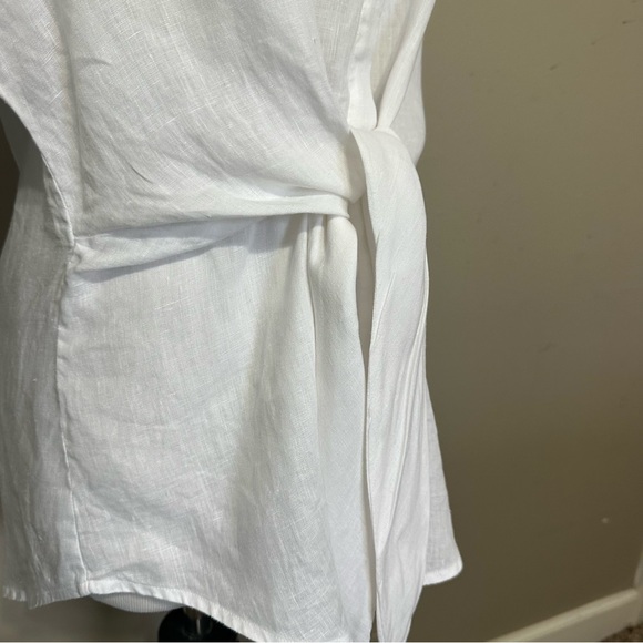 Ralph Lauren size,L linen tie, front concealed button short cuff sleeve blouse - Picture 7 of 14